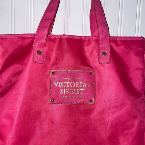 Y2K Victoria's Secret, Hot Pink Waxed Canvas Tote Bag - Picture 4 of 8